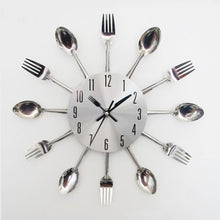 Load image into Gallery viewer, Modern Design Sliver Cutlery Kitchen Utensil Wall  clock