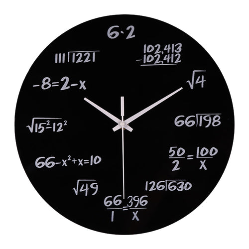 Acrylic Silent Math Equations Polytechnic Digital Wall Clock