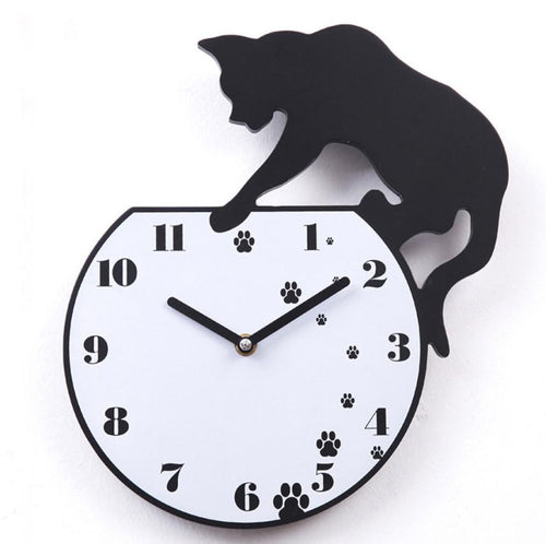 Cute Cat Footprints Acrylic Clock Wall Clock Modern