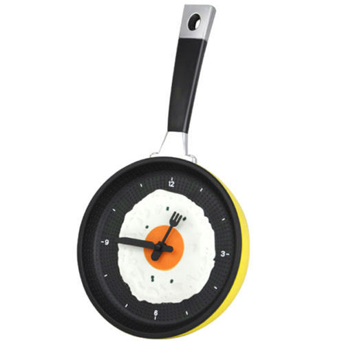 Creative Design Flat Bottom Pot Omelettes Wall Clock
