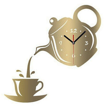 Load image into Gallery viewer, Acrylic Coffee Cup Teapot 3D Wall Clock