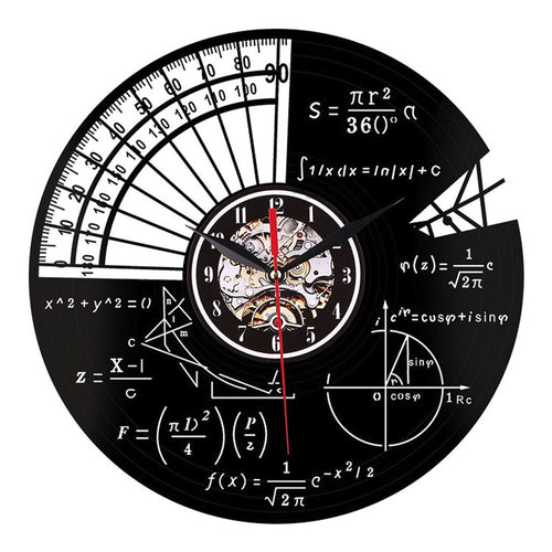 Mathematical Formula Pattern Silent Antique Rubber Wall Clock